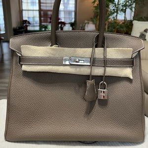 SOLD OUT Hermes birkin 30 etoupe color palladium hardware